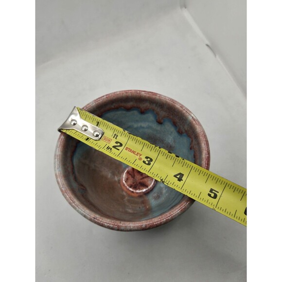 Lisa Howe Studio Pottery Blue Turquoise Drip Glaze Dish - Picture 9 of 10